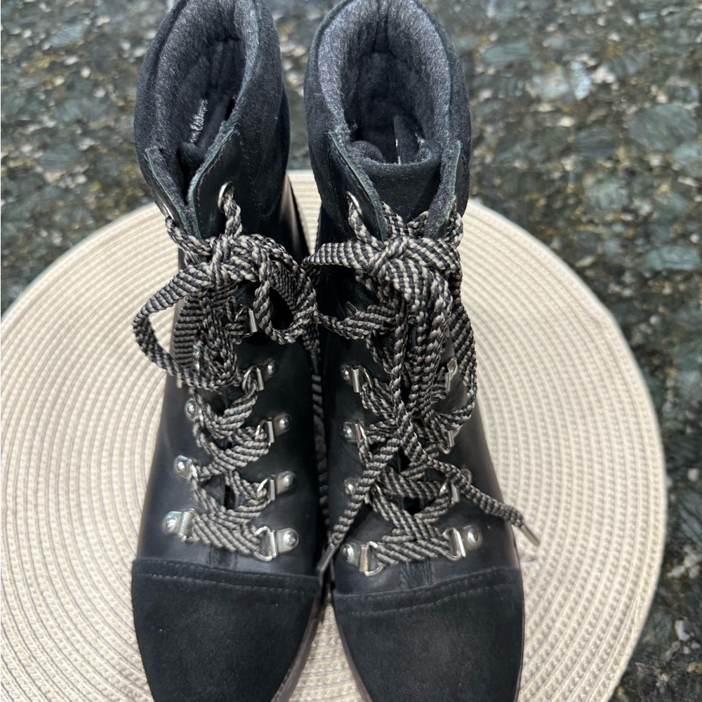 Sam Edelman Black Lace Up Boots